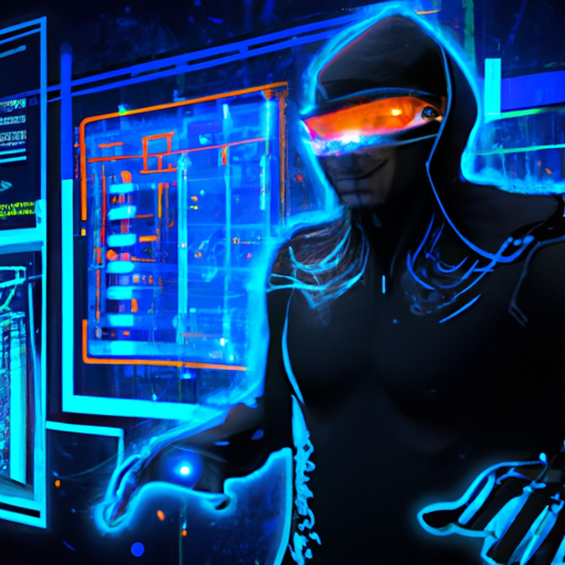 Futuristic technology in a cyberpunk setting