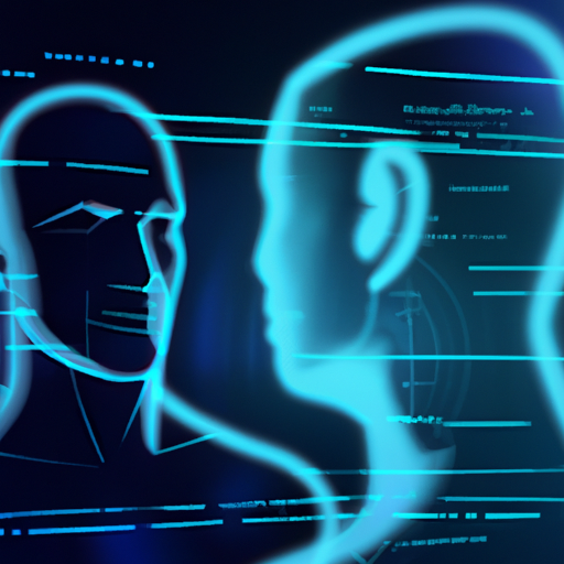 Visual representation of an AI companion interacting with a human in a virtual environment.